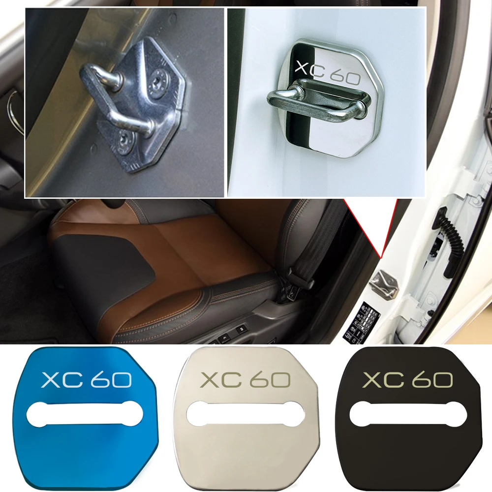 Car Styling Auto Door Lock Cover Car Sticker Case For Volvo XC60 20152017 Car Accessories