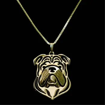 

English Bulldog Necklace Gold Dog Pendant Necklaces Animal Charm Gifts For Pet Lovers Dog Jewelry Stores 10pcs