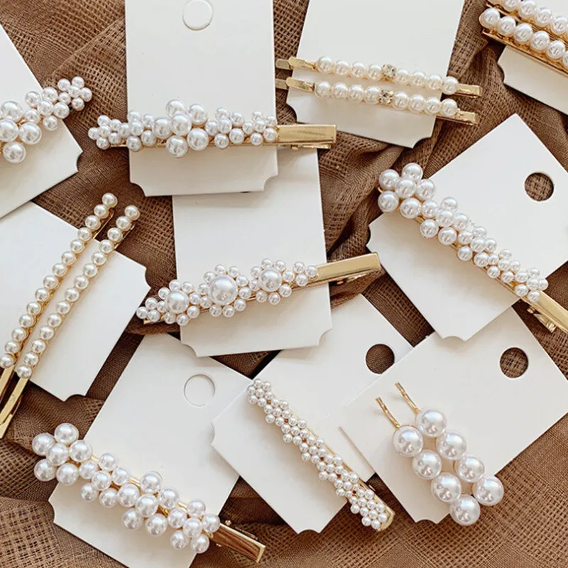 

Fashion 1PC Pearl Women Hair Clips Lady Girls Hairpin Barrettes 12 Patterns Hair Styling Accessories Summer New Arrival