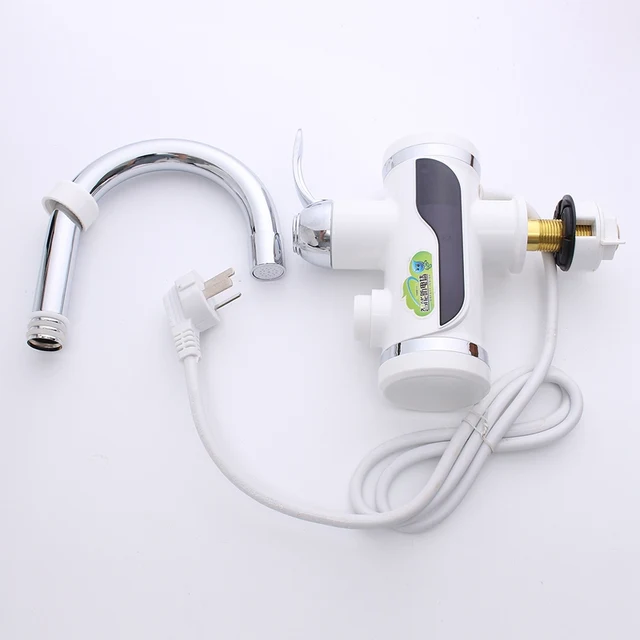 Electric Water Heater LED Digital Display Kitchen Faucet Tankless Instant Heating Kitchen Mixer Tap AU Plug Household 220V 3000W