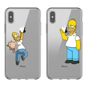 

Funny Simpson Eat apple LOGO Fashion soft silicone TPU Phone Cases Cover For iPhone 11 Pro MAX 6S Plus 7 8Plus XS MAX XR SE 2020