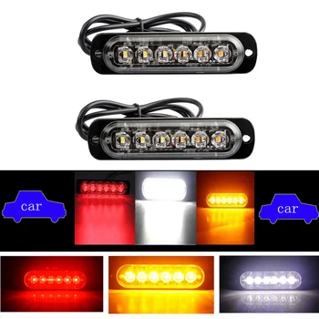 

Car Truck light 6 LED Emergency Warning Flash Strobe Flasher Dash Strobe Day Running white/yellow/blue/red color option Wh