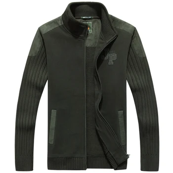 

High Quality Stand Collar Military Sweater,New Design Thick Fleece Inner Cardigan Keep Warmly Knitted Under wear tops male's sml