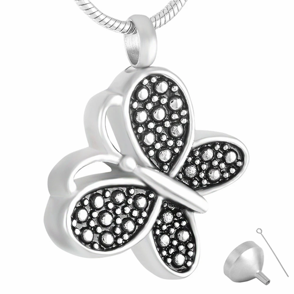 MONGAS Anillo De Urna De Mariposa Para Cenizas De Plata De Ley 925, Joyería De Mariposa De Cremación Para Mujer, Regalo De Recuerdo De Urna De Corazón Para Pérdida, Metal, Sin