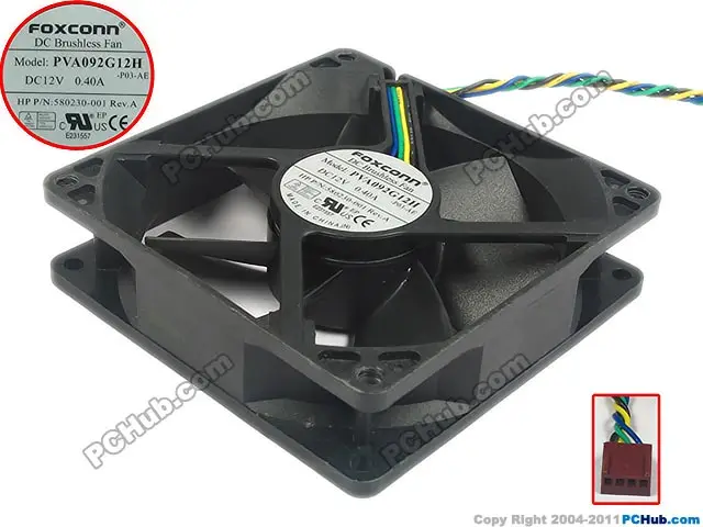 

Emacro For Foxconn PVA092G12H, -P03-AE DC 12V 0.40A 4-wire 92X92X25mm Server Cooler Fan
