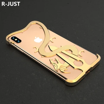 

R-JUST For iPhone XS Max Case Cover Luxury Hard Metal Aluminum Alloy Shockproof Armor Bumper Phone Case for iPhone XR X Cover