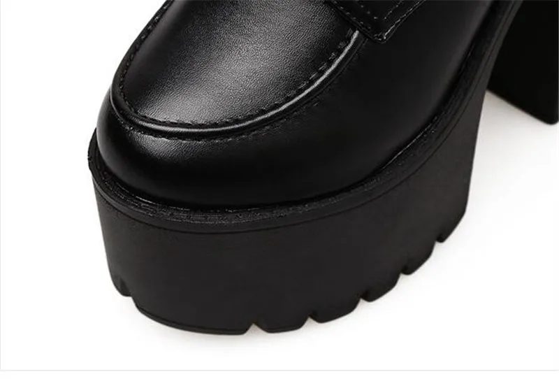 Pxelena Chunky Heels Gothic Schuhe Punk Rock Plattform 2018 Dicken High Pumpen Lace Partei Ausgeschnitten Schwarzes Block Damen Up Zip EqXS4Ew6rx