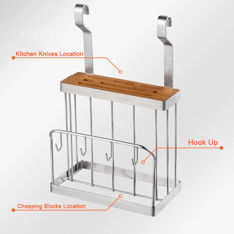 DIY кухонная стойка для хранения посуды из нержавеющей стали Подставка досок 304