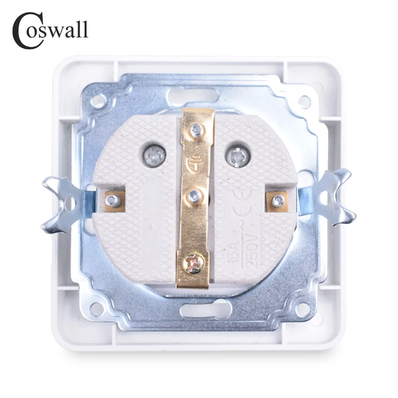 COSWALL настенная розетка 16A ЕС стандартная электрическая розетка с заземлением белый AC 110~ 250V керамическая основа медные аксессуары