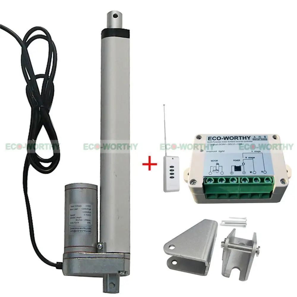 

12V 8" Stroke Length Linear Actuator+ Wireless Remote Control for Industry Door