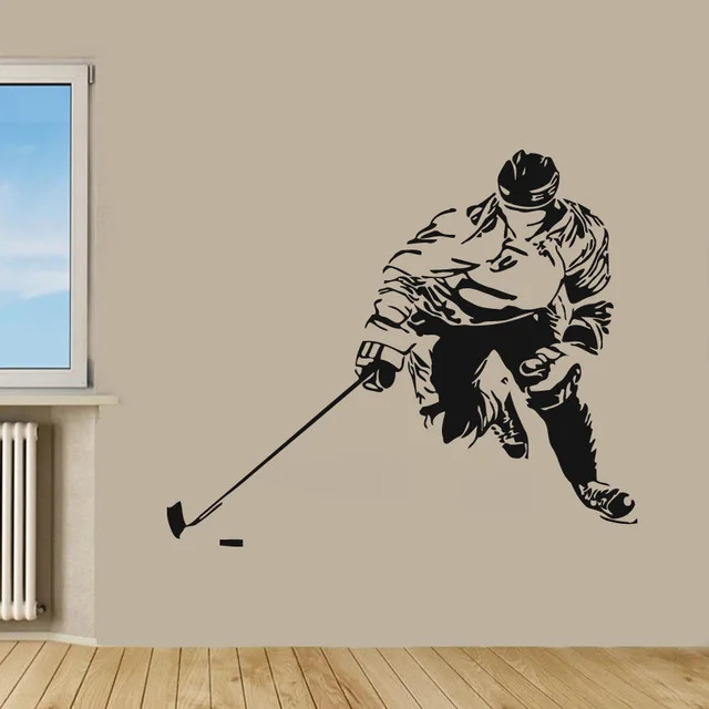 

New arrival Ice Hockey Sticker Winter Sports Decal Muurstickers Posters Vinyl Wall Decals home Decor Mural Hockey Sticker