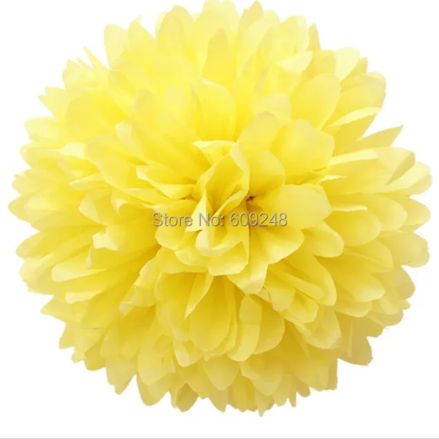 10pcs 14&quot(35cm) Large Decorative DIY Party Nursery Decorations Yellow Tissue Paper Pom Poms Hanging Flower Ball Bulk Wholesale | Дом и сад