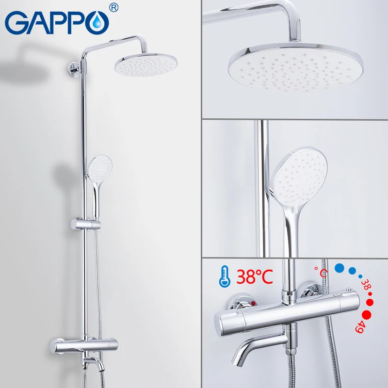 GAPPO сантехника набор Термостатический смеситель для душа набор для душа смеситель для ванны водопроводный смеситель водопроводный кран - Цвет: G2490