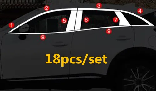 Горячая Распродажа автостайлинг кузова нержавеющая сталь стекло окна декоративная подушка средняя стойка Газа отделка для Mazda CX-3 CX3 - Цвет: silver