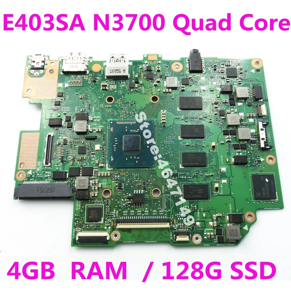  E403SA MAIN_BD._4G/N3700U Quad Core Prozessor EMMC 128G SSD Mainboard Für ASUS E403S E403SA Laptop 