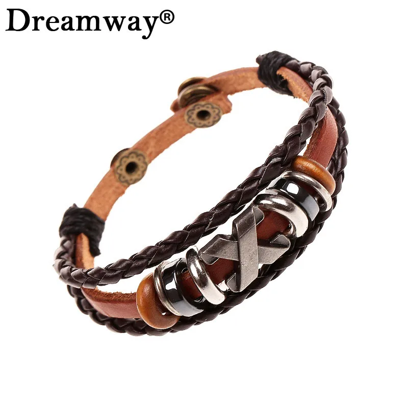 Buy Western Fashion X Beaded Bracelet Homme Leather