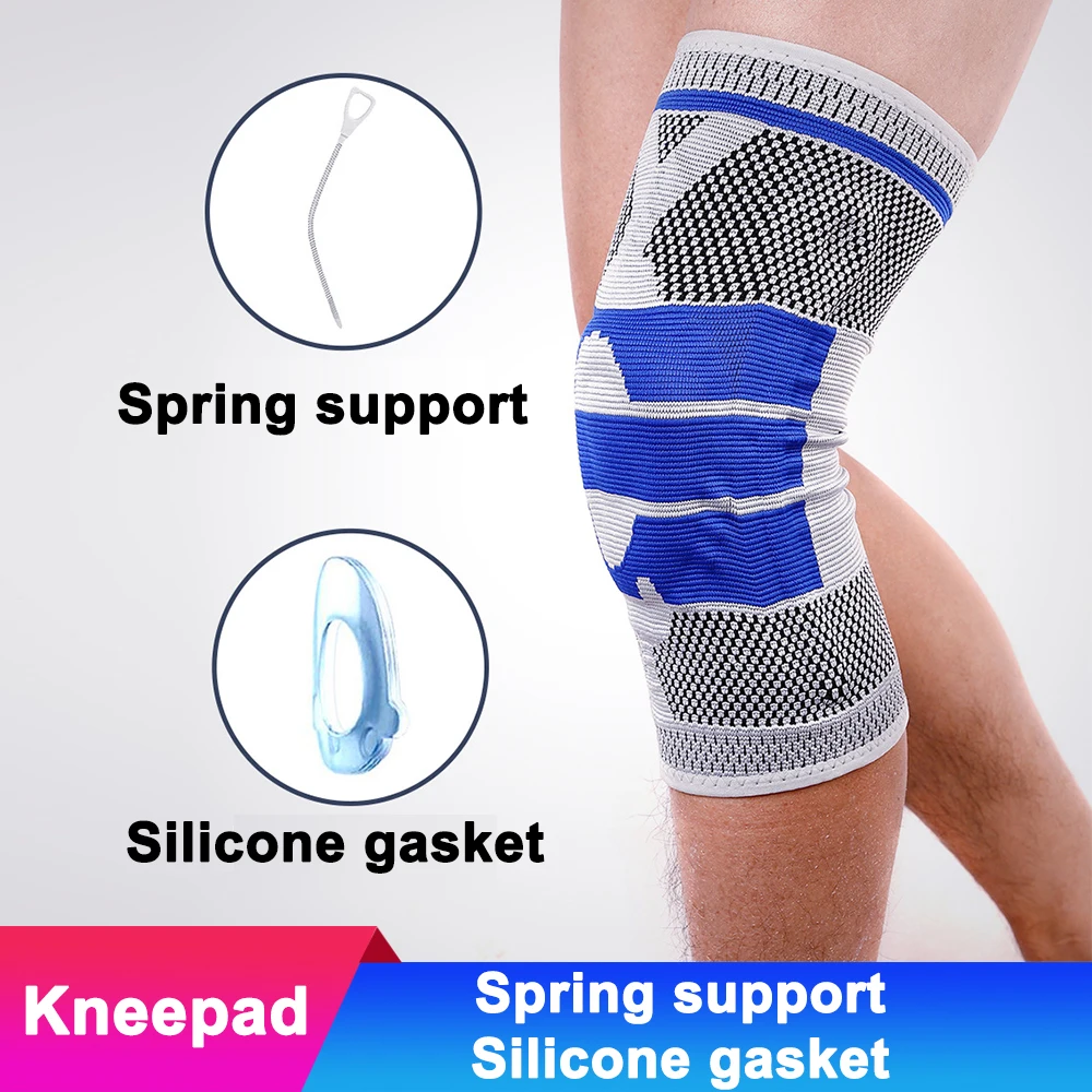 

1pcs Elastic Breathable Running Kneepad Knee Spring Pressure Protector Climbing Knee Support Basketball Knitted Warm Knee Pads