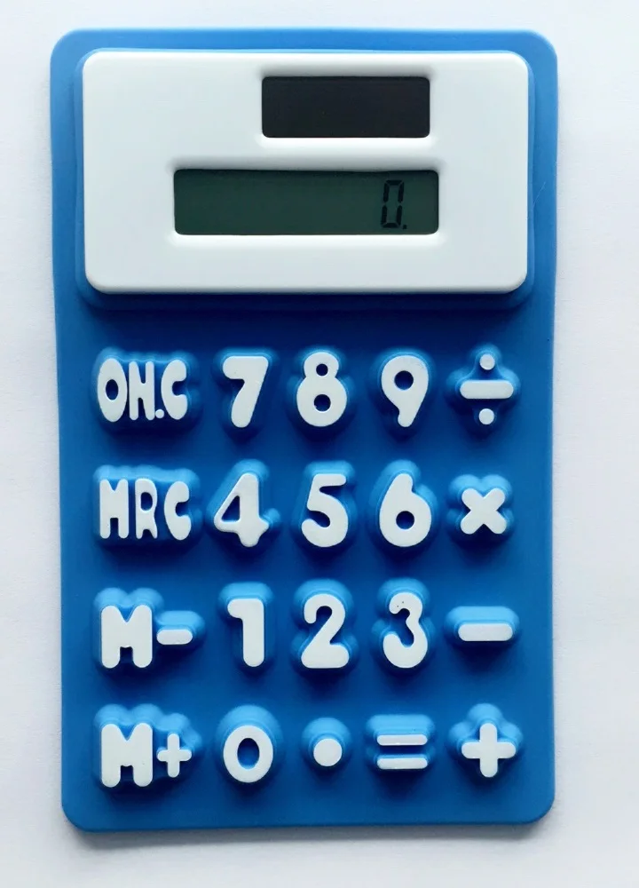 Ручной силиконовый научный калькулятор складной карманный калькулятор калькуляторы на солнечных батареях научный для школы встречи - Цвет: Синий
