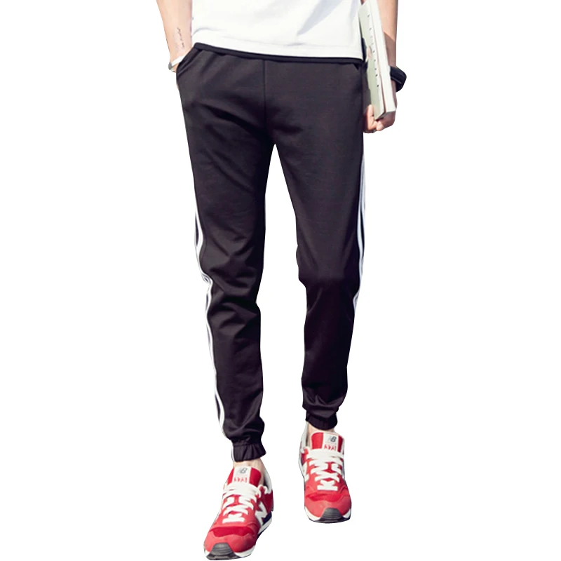 Summer Mens Casual Pants Side Stripe Men's Pants Slim Men