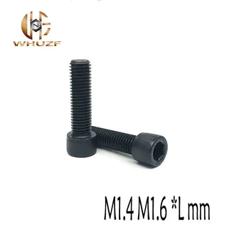 

100PCS DIN912 M1.4 M1.6 Black Grade 12.9 Alloy Steel Hex Socket Head Cap Screw Bolts Metric Thread M1.4/M1.6*3/4/5/6/8/10/12 mm