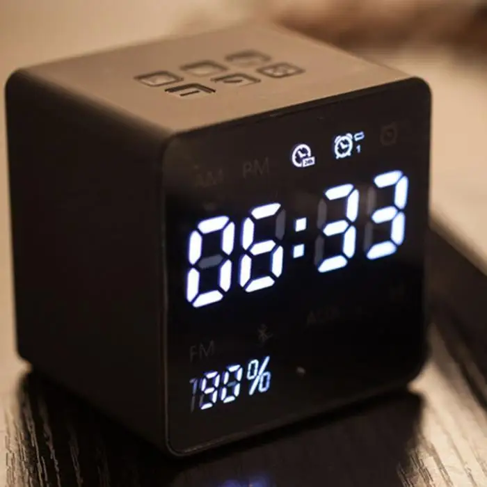 High LED Screen Alarm Clock Radio Power Display Digital Clock Bluetooth Speakers LG66