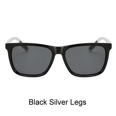 Ralferty, солнцезащитные очки, квадратные, поляризационные, солнцезащитные очки для мужчин и женщин, фирменный дизайн, Полароид, солнцезащитные очки для вождения, мужские, UV400, очки Oculo 7031 - Цвет линз: Black Silver Legs