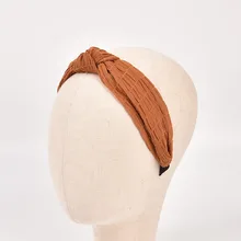 Новое поступление, шифоновая заколка для волос, одноцветная головная повязка с узлом спереди для женщин и девушек, аксессуары для волос различных цветов