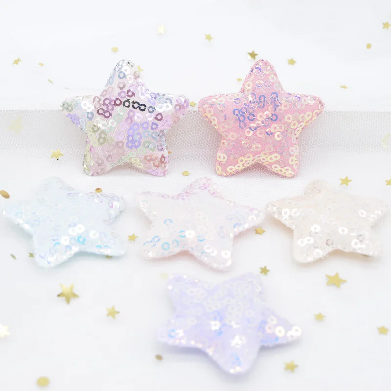 

6Pcs 48mm Glitter Sequins Butterfly Appliques Padded for DIY Headwear Clips Accessories Toy Patches Scrapbooking Sticker H35