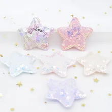 6Pcs 48mm Glitter Sequins Butterfly Appliques Padded for DIY Headwear Clips Accessories Toy Patches Scrapbooking Sticker H35