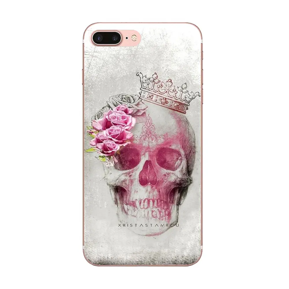 Мягкий чехол из ТПУ Poker Skull Tatoo для Samsung Galaxy Note 5 8 9 S3 S4 S5 S6 S7 S8 S9 S10 mini Edge Plus