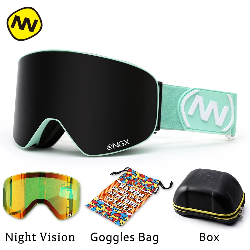 NANDN Ski goggles Skiing Eyewear Double Lens UV400 Anti-fog Adult Snowboard Skiing Glasses Women Men Snow Eyewear