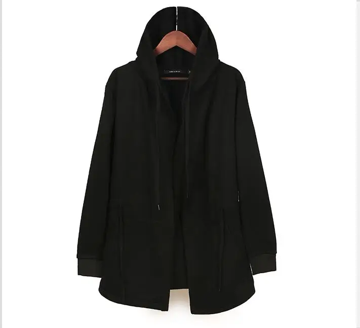 M ~ 5XL! Мужская одежда кардиган средней длины с капюшоном тонкая верхняя без