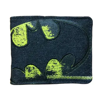 

Fashion Nylon Fabric Batman Men Wallet Cartoon Anime Bat-man LOGO Stitch Purse with Card Holder Zipper Coin Pocket Gifts Wallets
