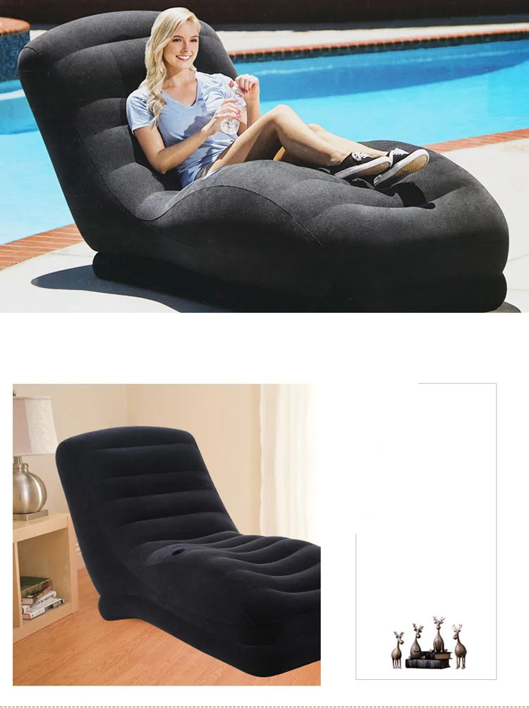 INTEX 68595 170*96*86 см Флокирование одной спинкой надувной диван ленивый Досуг кресло диван с электрическим насосом