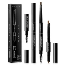 3 в 1 карандаш для бровей для женщин, водостойкая кисть для бровей, набор для макияжа