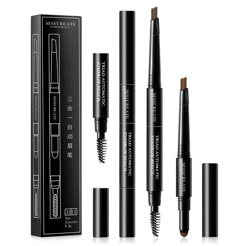 Bargain Offer of  2018 3 In 1 Eyebrow Pencil for Women Waterproof Eye Brow Powder Brush Makeup Kit