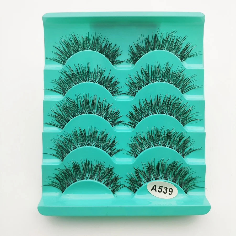 

5 Pairs made Messy Cross Natural False Eyelashes Eye Lashes Extension Makeup Tools