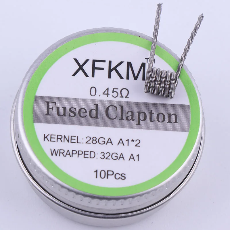 XFKM a1 316 плоский витой провод плавленый Clapton катушки улья предварительно завернутый провод Alien Mix Twist Quad Tiger нагревательный Rda катушка - Цвет: fused Clapton 0.45