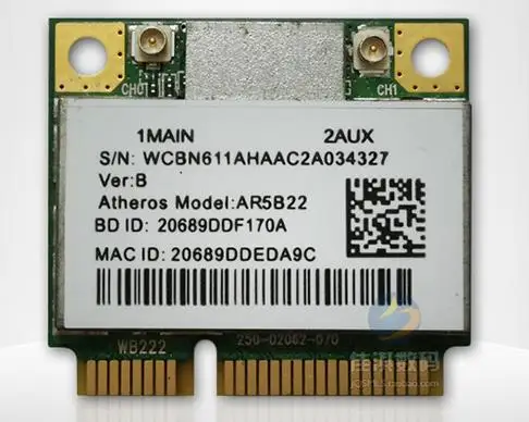 SSEA оптовые Athoers AR9462 AR5B22 WB222 Wifi+ Bluetooth 4,0 Половина Mini Pci-e 2,4 г/5,0 ГГц беспроводной карты 300 Мбит/с