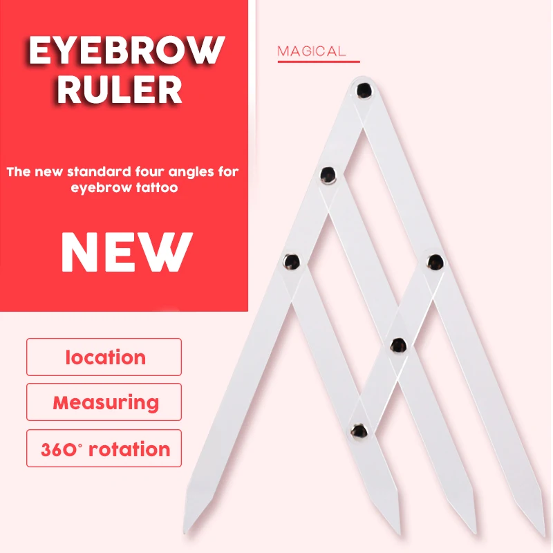 

1pcs plastic Eyebrow Microblading Permanent Makeup Measure Tool Mean Eyebrow Divider Eyebrow Grooming Stencil Shaper Measure