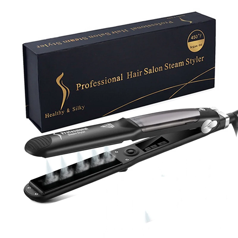 

Healthy and silky Professional Ceramic Steam Hair Straightener Fast Heating Hair Flat Iron Vapor Hair Straightening Iron x-lash