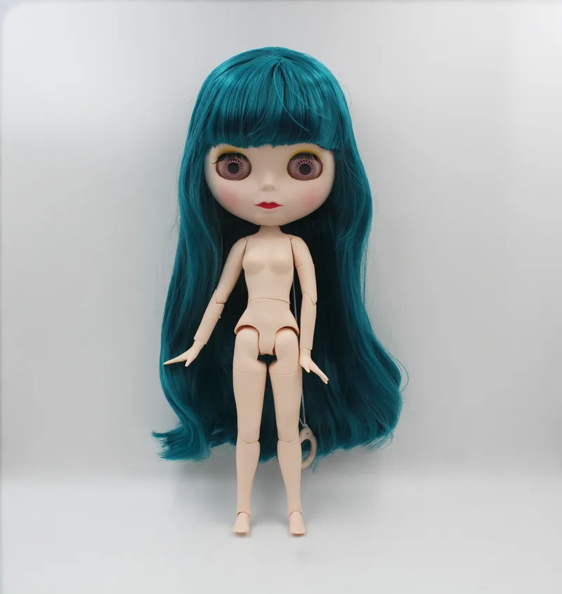 

Blyth doll,Emerald green curly hair has bangs, new doll, body has 19 joints, naked doll, can be used for doll modification