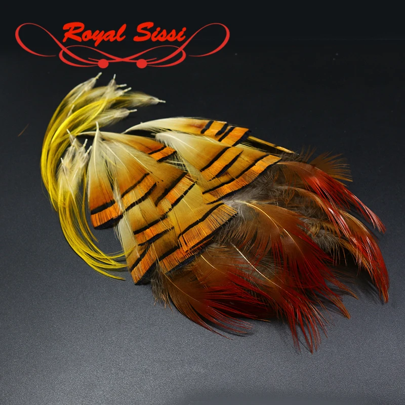 Royal Sissi hot 60pcs natural golden pheasant head crest &rump body