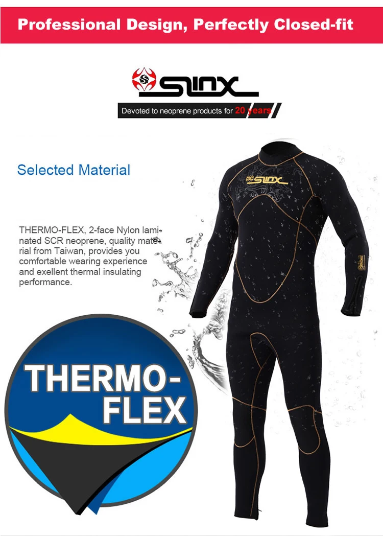 SLINX, 5 мм, мужской зимний гидрокостюм, водолазный костюм, Неопреновая флисовая подкладка, Цельный купальник для сноркелинга, серфинга, триатлона