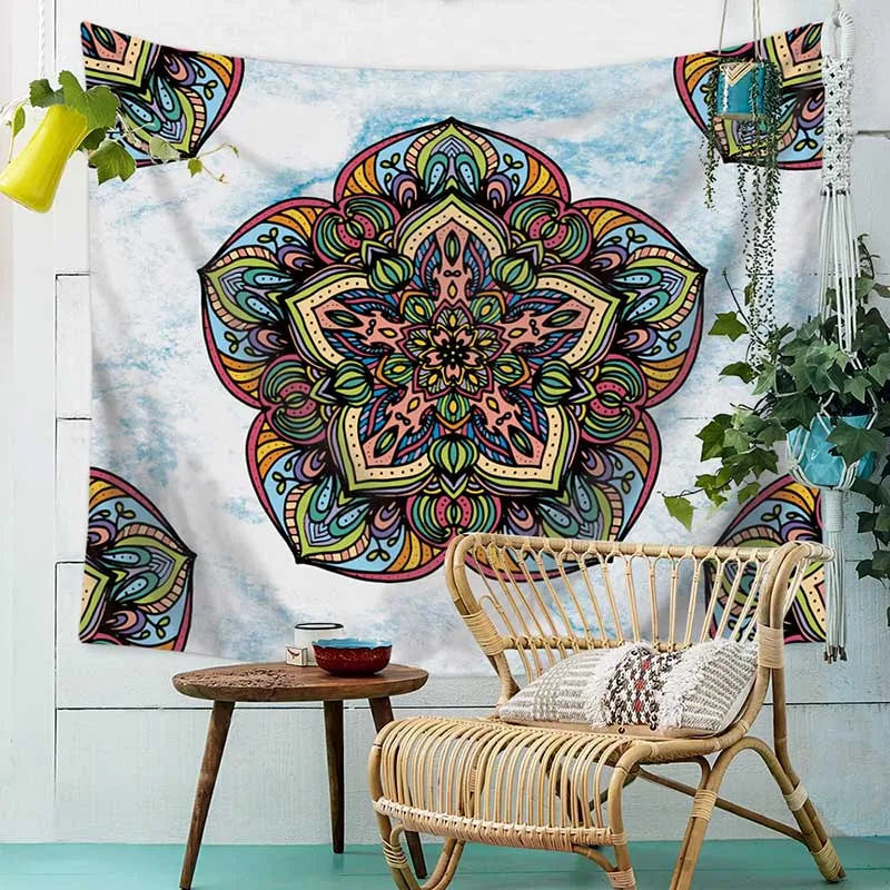 

Mandala Indian Tapestry Hippie Wall Hanging Bedspread Throw Cover Bohemian Beach Mat Table Cloths Home Art Decor Blanket