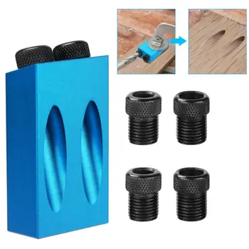 

Pocket Hole Jig Kit 6/8/10mm 15 Degree Angle Adapter Drill Guide Woodworking Adapter