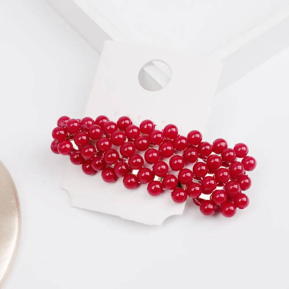 

New Red Pearl Hair Clips for Girls Hairpins for girls hair accessories for hair styles Hairgrip