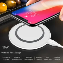 

Qi Wireless Charger for iPhone 8 X XS 8 Plus 10W Fast Wireless Charging Pad for Samsung Galaxy S8 S9 S7 Wireless Charger