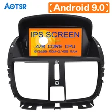 Android 9,0 4+ 64GB Автомобильный gps навигатор Автомобильный dvd-плеер для peugeot 207 2008- автостерео головное устройство радио мультимедиа встроенный DSP