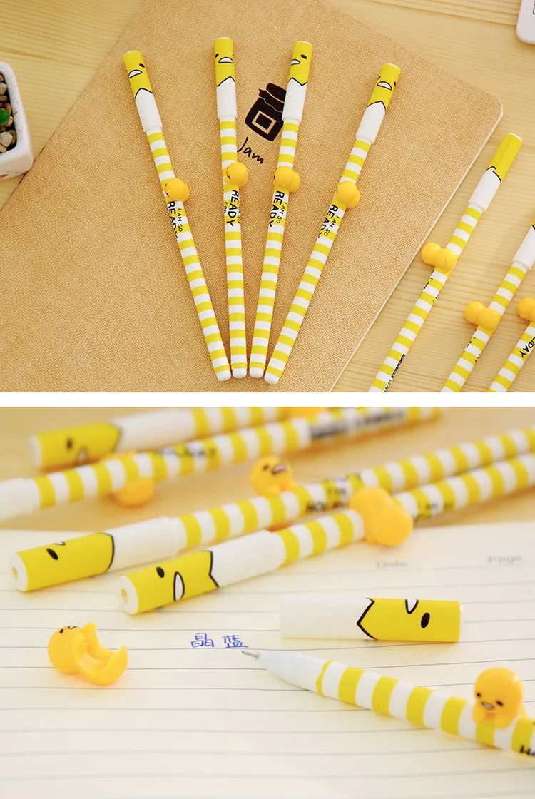 3 шт./партия Kawaii 3D ленивые гелевые ручки для письма Gudetama 0,38 мм черные чернила ручка корейские канцелярские принадлежности офисные школьные принадлежности